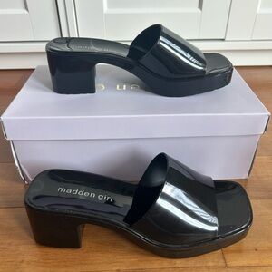 Madden Girl Black Palacee Heels Size 6